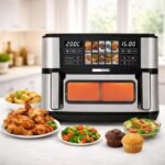 Air fryer Numérique Bac 10L 2600W Avec Séparation - Digital Multiprogrammes En inox Sonashi SAF-115 – Image 2