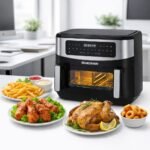 AirFryer inox XL L10.5 2000W 10 Programmes 1 Bac XL avec séparation amovible Brandmann BR5511DTW – Image 4