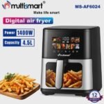 Friteuse inox Sans Huile 4.5L 1400W Numérique Avec Fenêtre Visible Multismart MS-AF6024 – Image 2